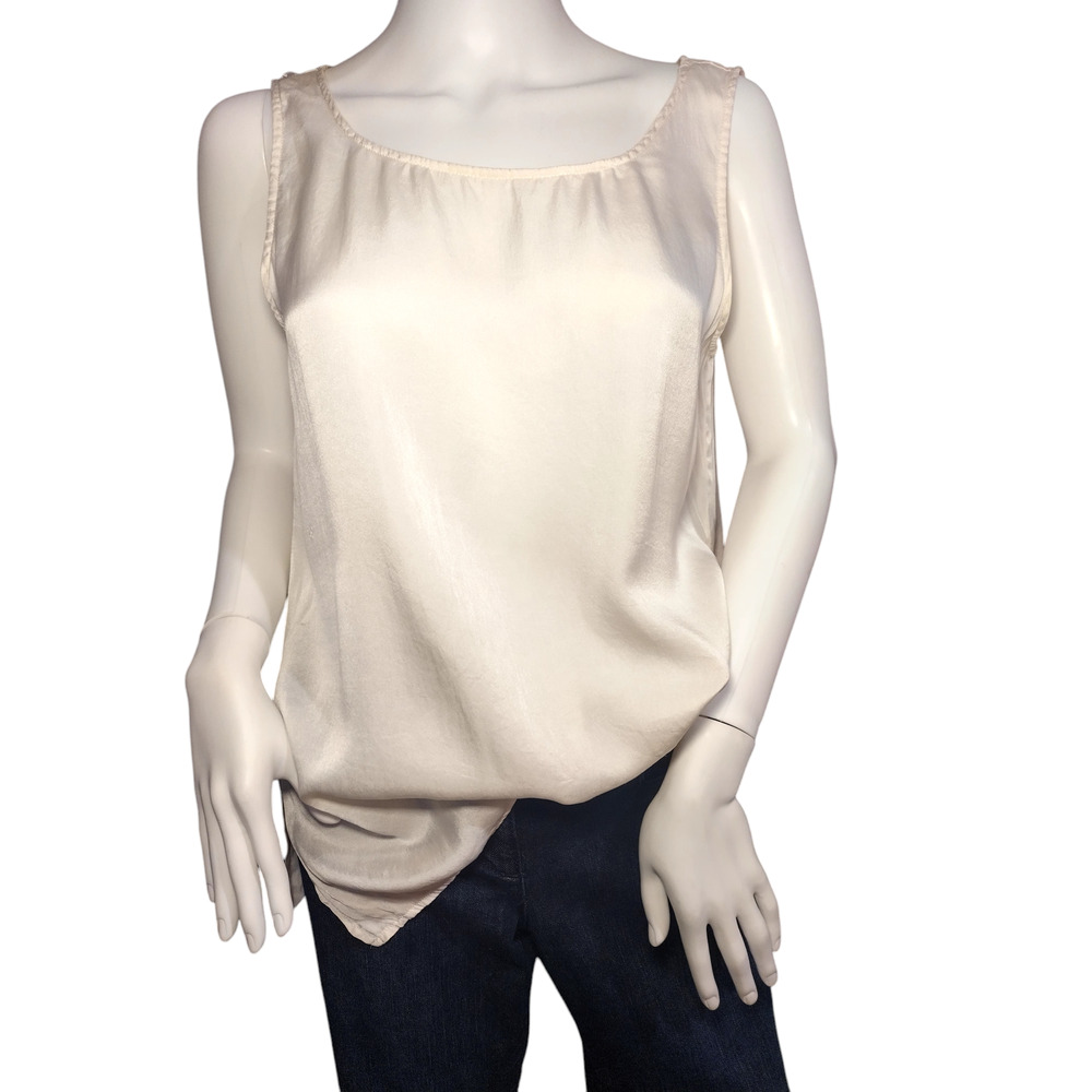 Womens Sleeveless Pullover Scoop neck Satin Blouse Size 7